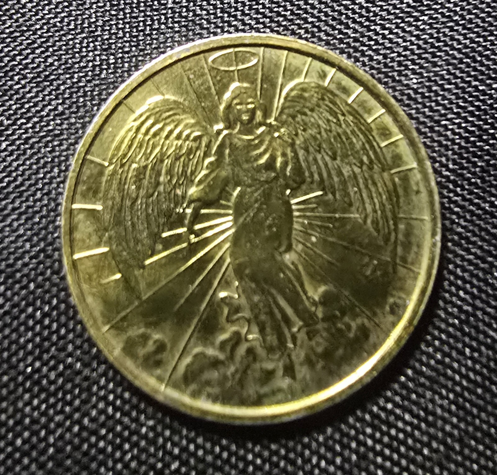 Double Sided Gold Tone Angel Coin – Collector Item