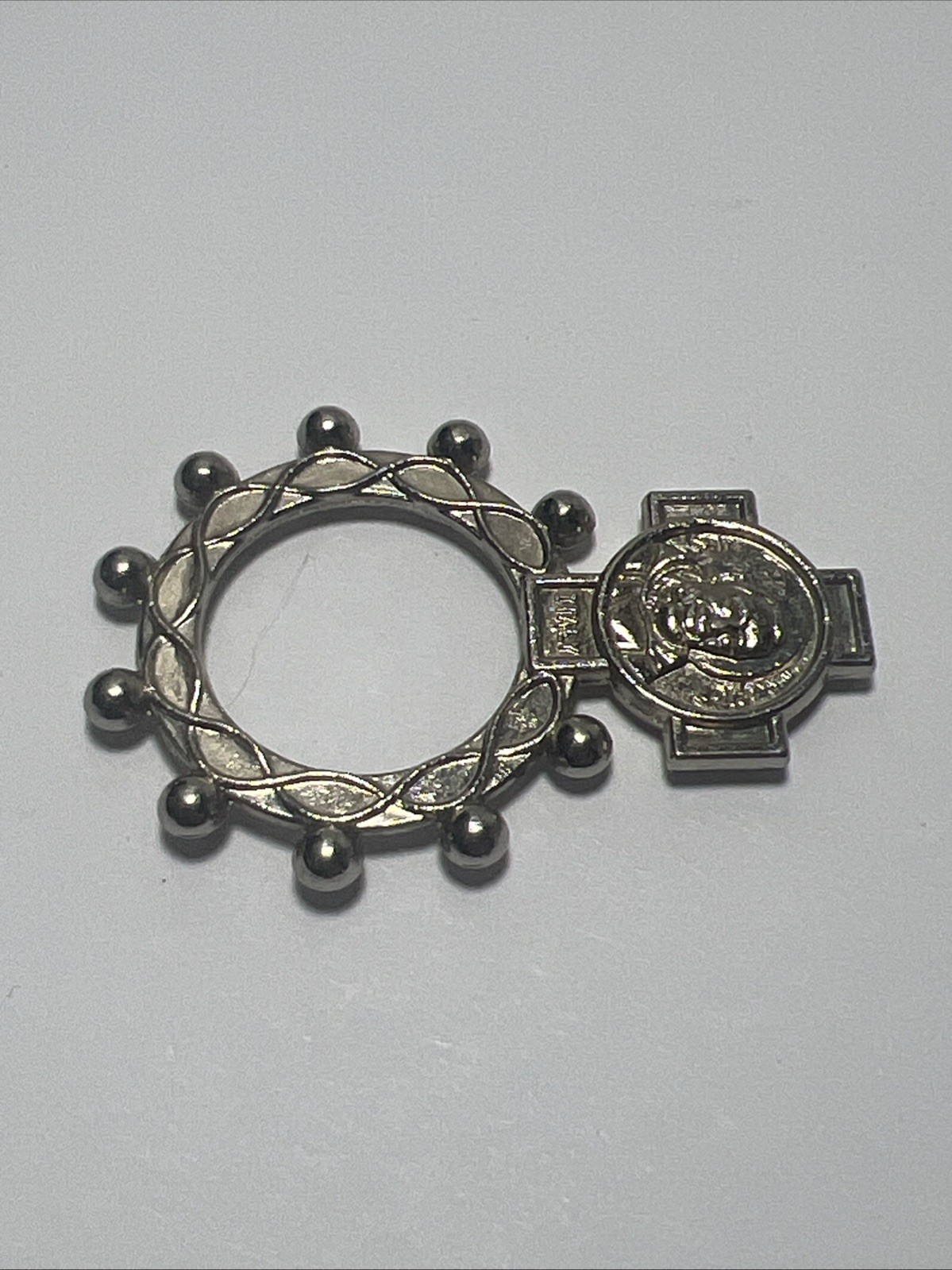 Genuine EX Indumentis San Padre Pio Rosary Ring Medal Emblem **Made in Italy**