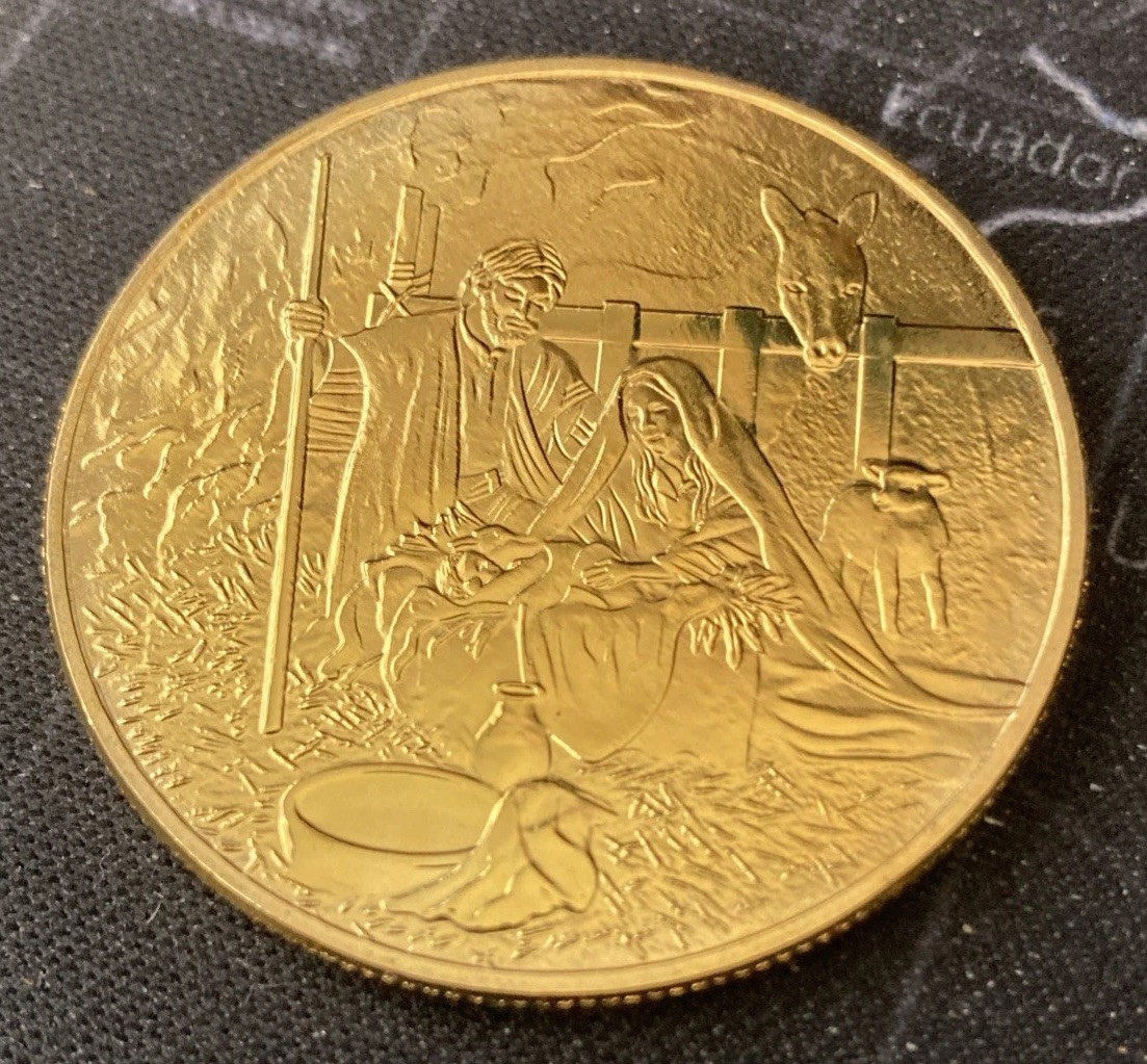 Jesus Christ Flame Heart Easter/Christmas Coin Gold – US Seller
