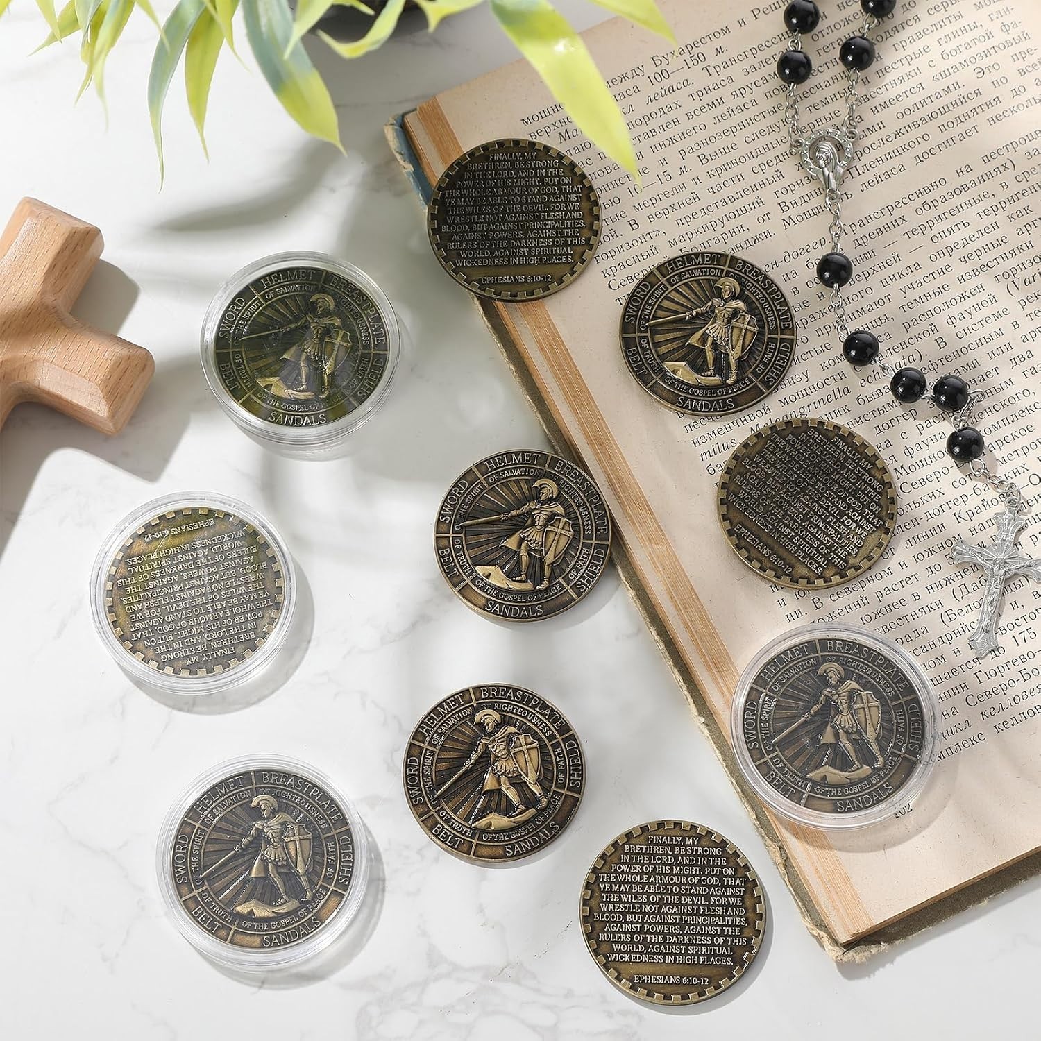 Distinctive 10 Pcs Armor of God Coins – Perfect for Churches and Gifting
