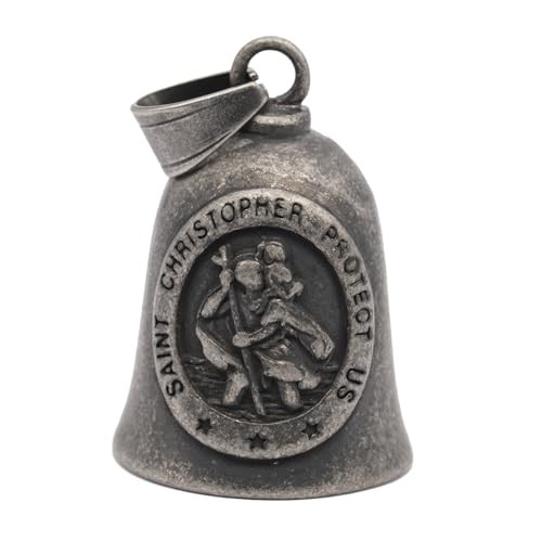 Saint ST. Christopher Protect Us Motorcycle Bells W/Hanger for Grey