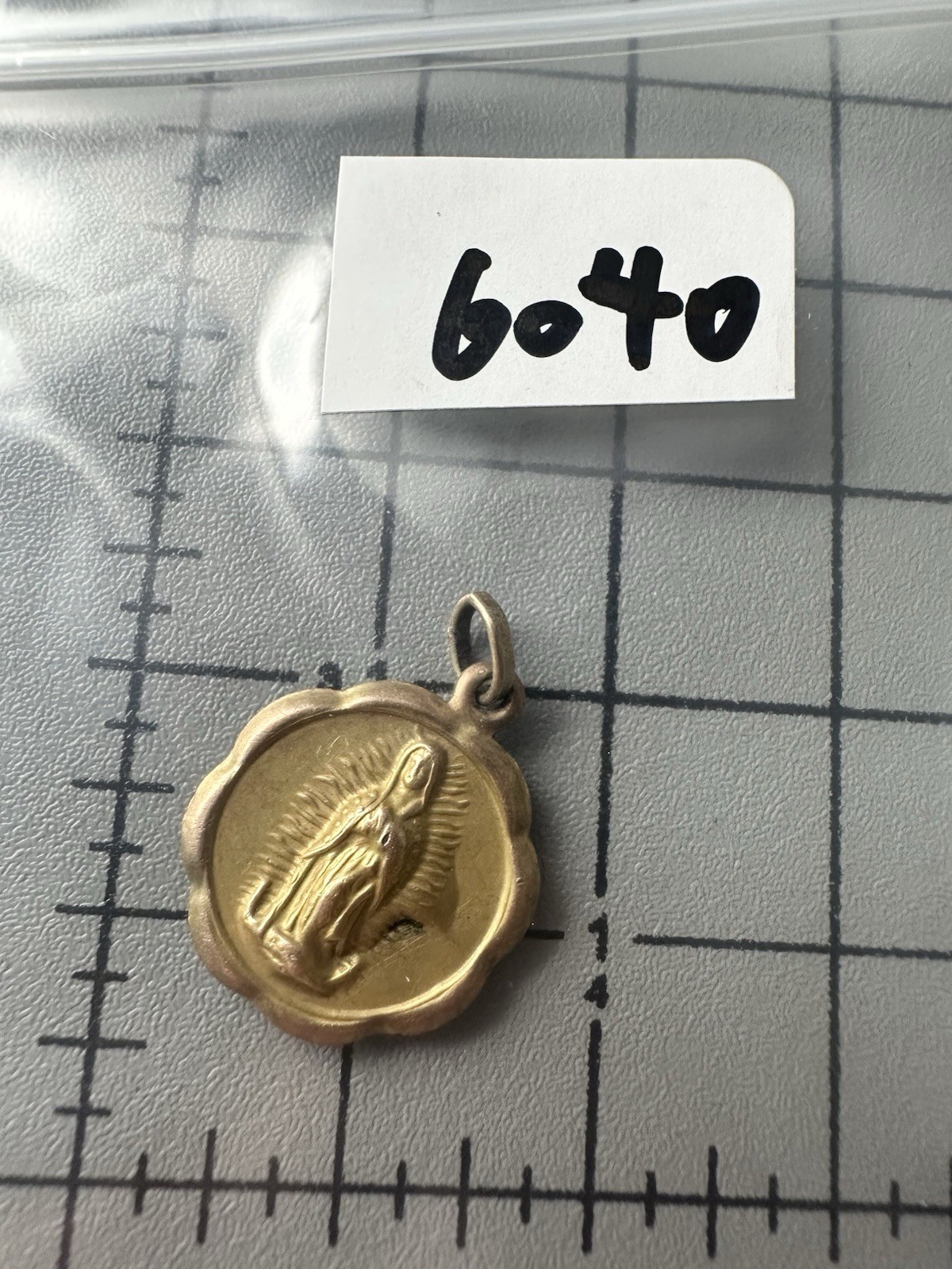 Vintage Medal Pendant Our Lady Of Guadalupe Gold Tone