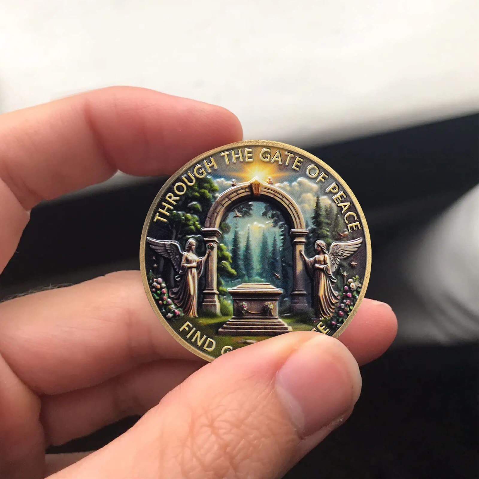 5Pc Christian Challenge Coin Find God’s Grace Matthew 7:7 Bible Verse Faith Coin