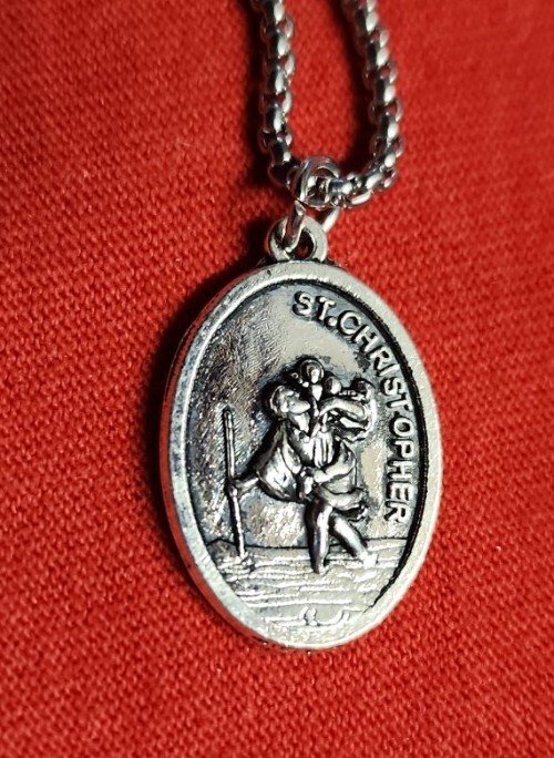 CHRISTIAN CATHOLIC MEDAL FOR SAINT CHRISTOPHER WITH CHAIN 24 “