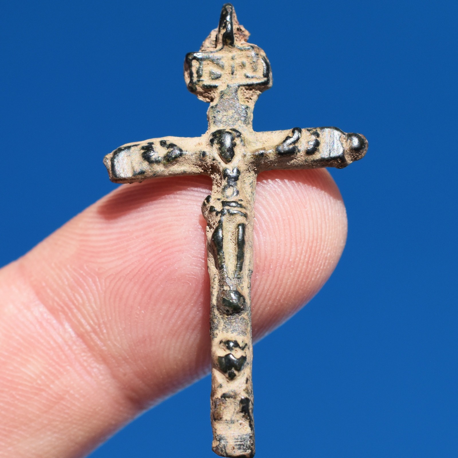 AWESOME PECTORAL 17TH CENTURY CRUCIFIX CROSS ANTIQUE BLESSED VIRGIN MEDALLION