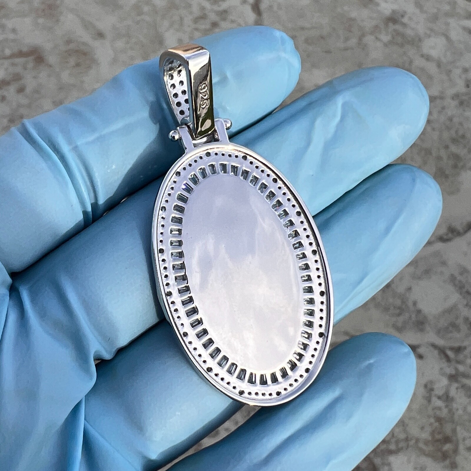 925 Sterling Silver St Saint Christopher Medal CZ San Cristobal Medalla Pendant