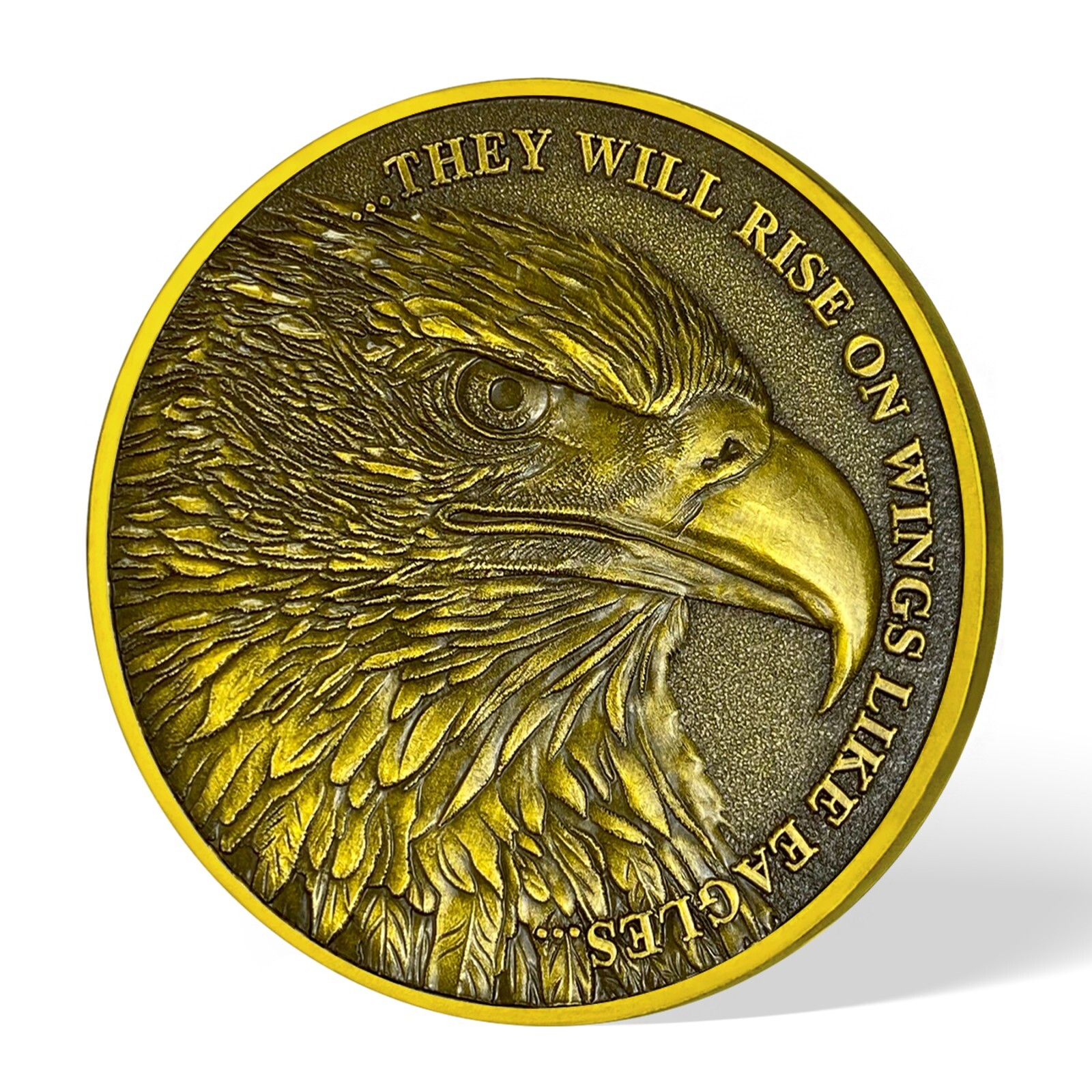 5pcs Inspirational Isaiah 40:31 Verse Religious Eagle Christian Challenge Coin