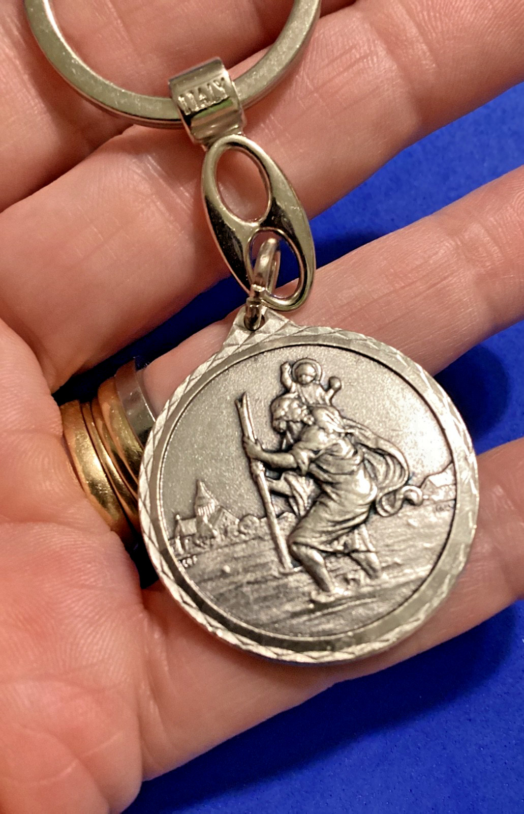 Archangel St Michael St Christopher Keychain Key Ring Italy