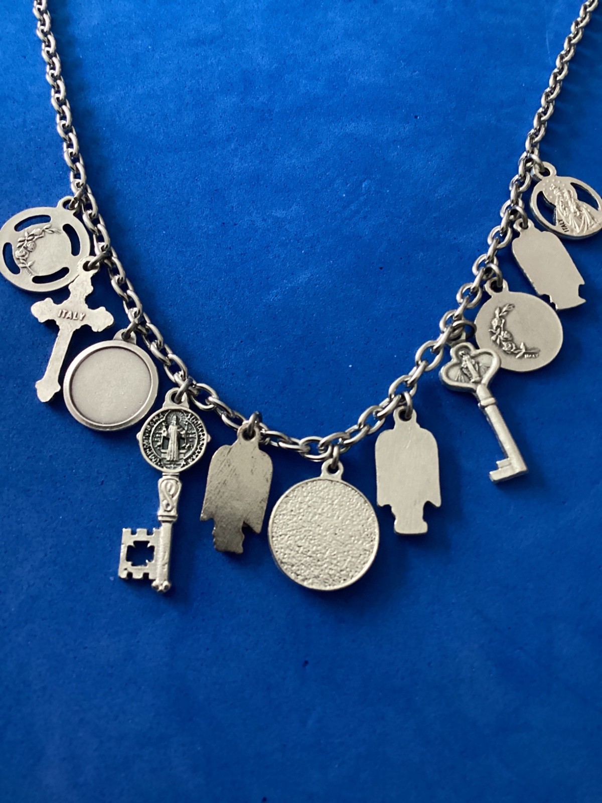 Custom Catholic Saint Medal Charm Necklace Medals Archangel St Michael Red Ename