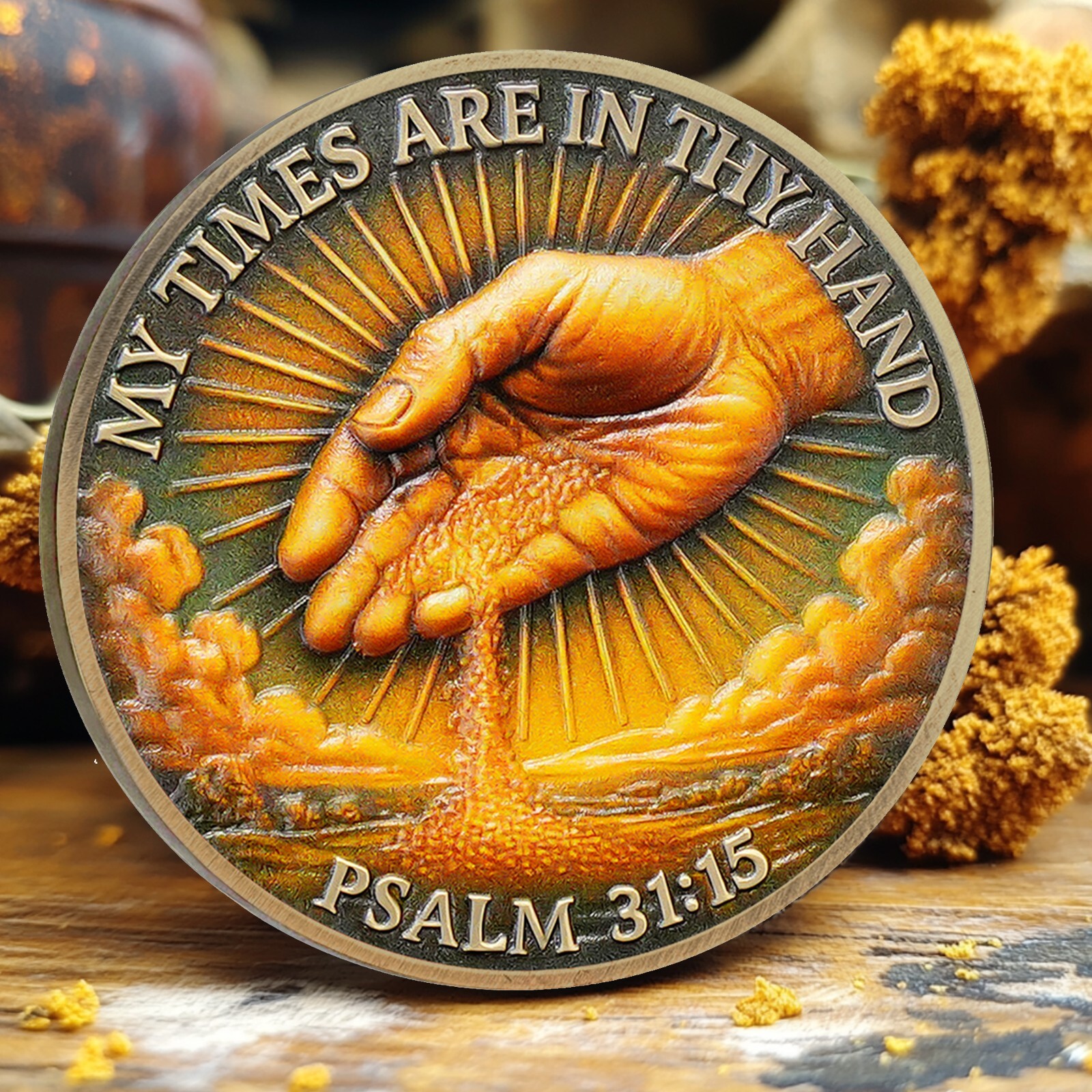 6pcs God’s Guidance Christian Faith Coin Psalm 31:15 Verse Religious Collectible