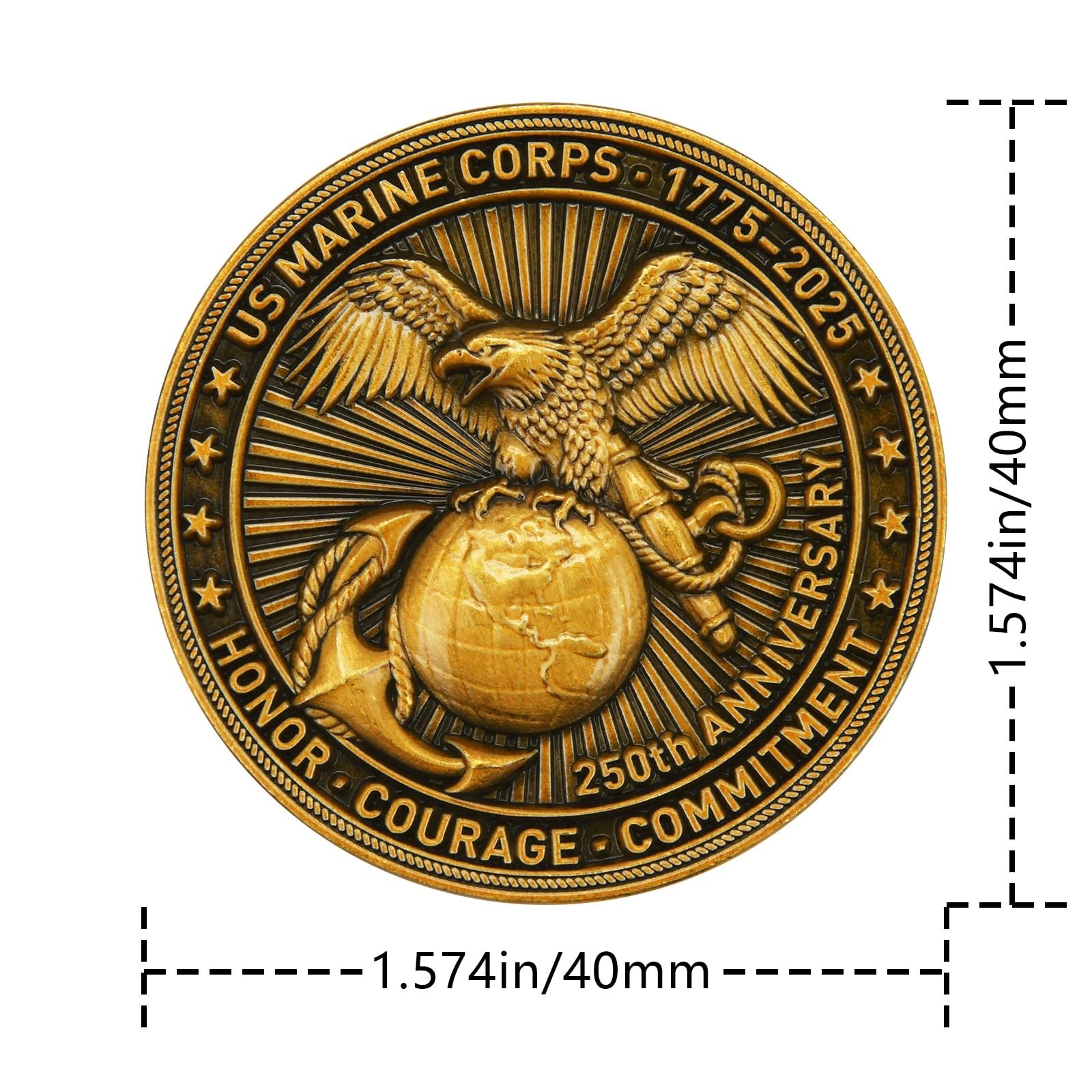 US Marine Corps 250th Anniversary Commemorative Coin (1775-2025) – Double-Sid…