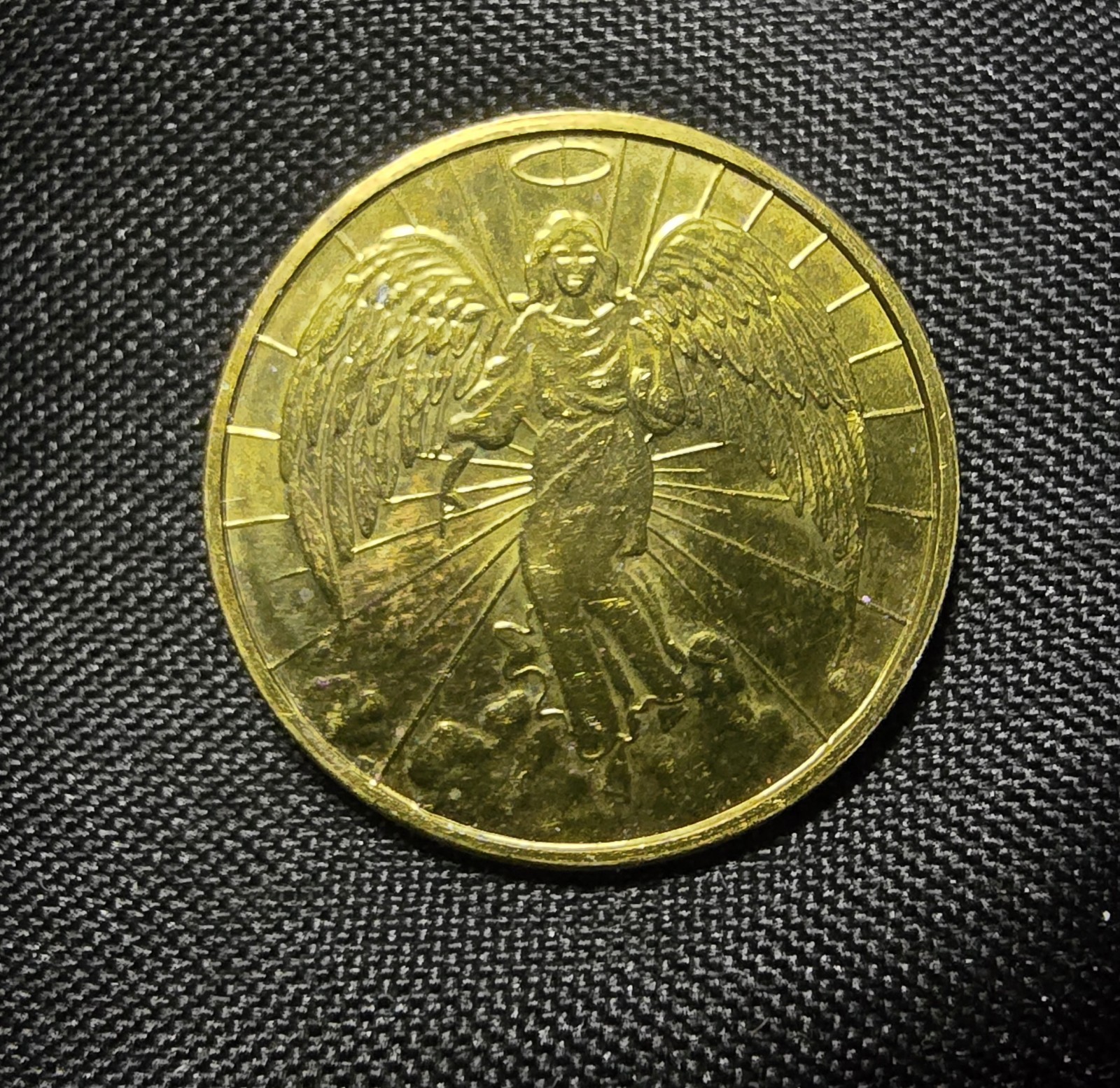 Double Sided Gold Tone Angel Coin – Collector Item
