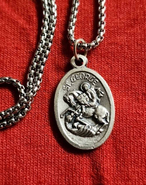 CHRISTIAN CATHOLIC Medal &24 inches chain made in Italy