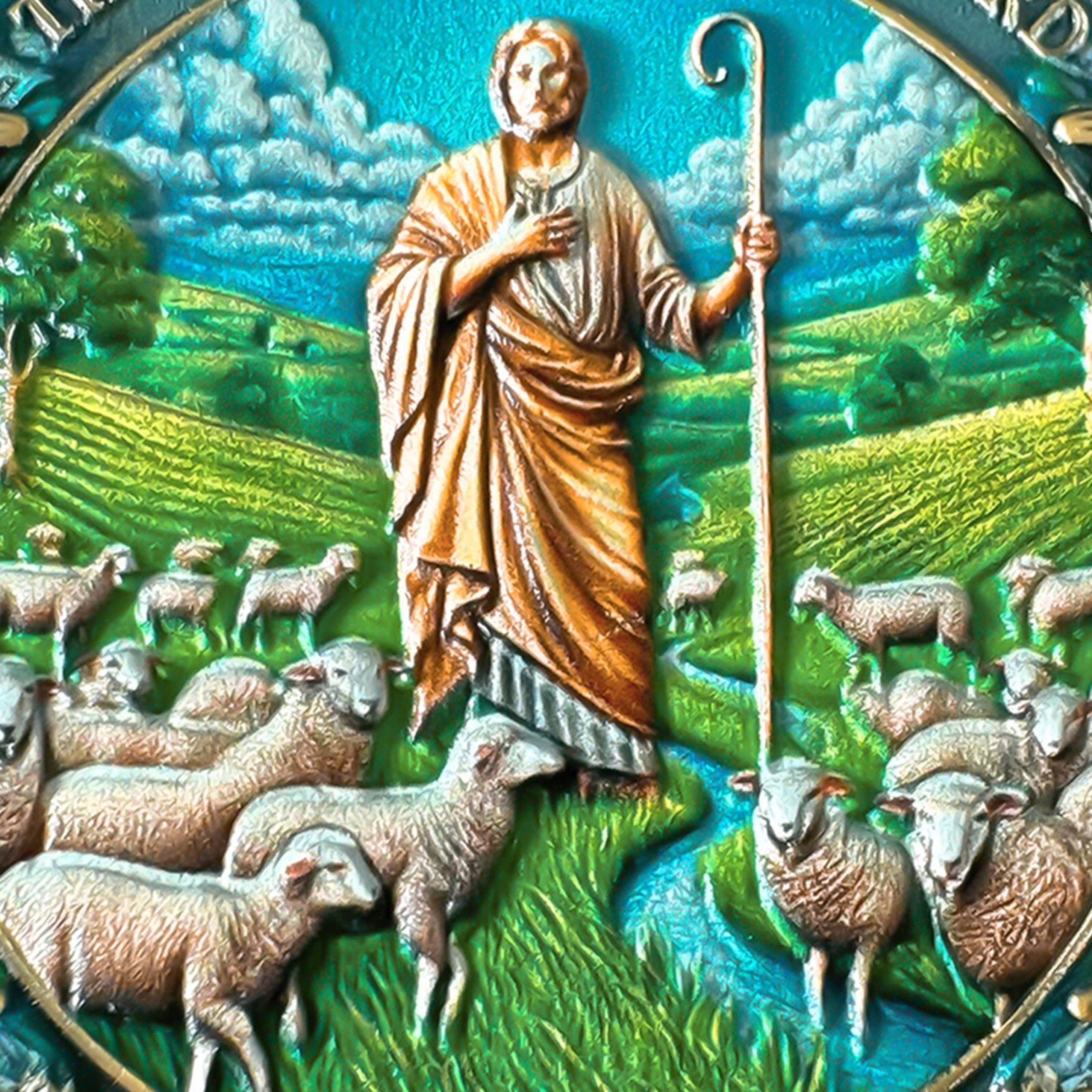 10pcs Christian Challenge Coin The Lord is My Shepherd Psalm 23:4 Verse Coin Set