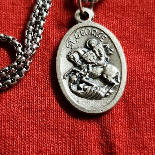 CHRISTIAN CATHOLIC Medal &24 inches chain made in Italy
