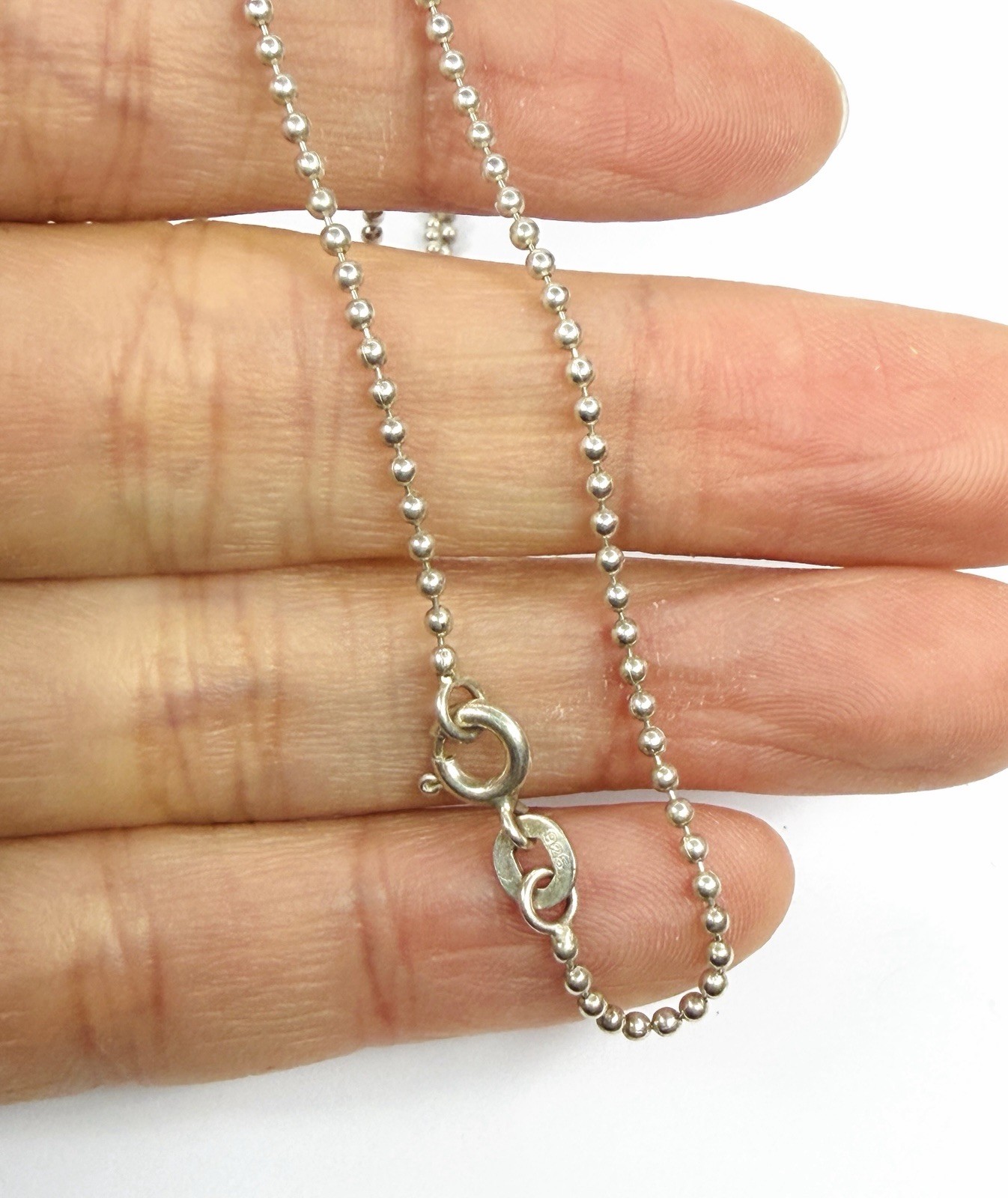 VTG 925 Sterling Silver MOP & Marcasite Catholic Mother Mary Pendant Necklace 17