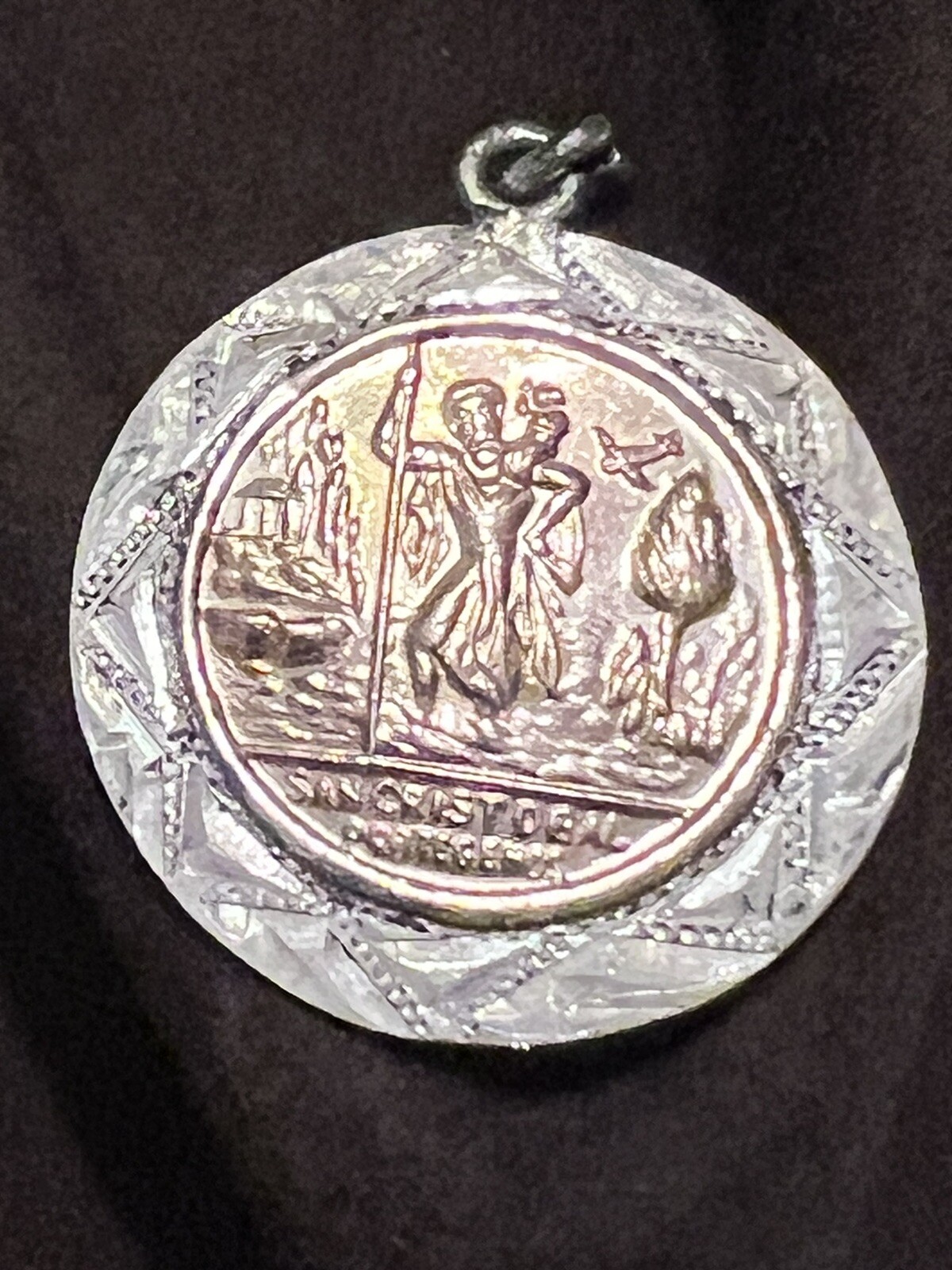SAN CRISTOBAL JESUS CHRIST Religious STERLING SILVER PENDANT / Charm