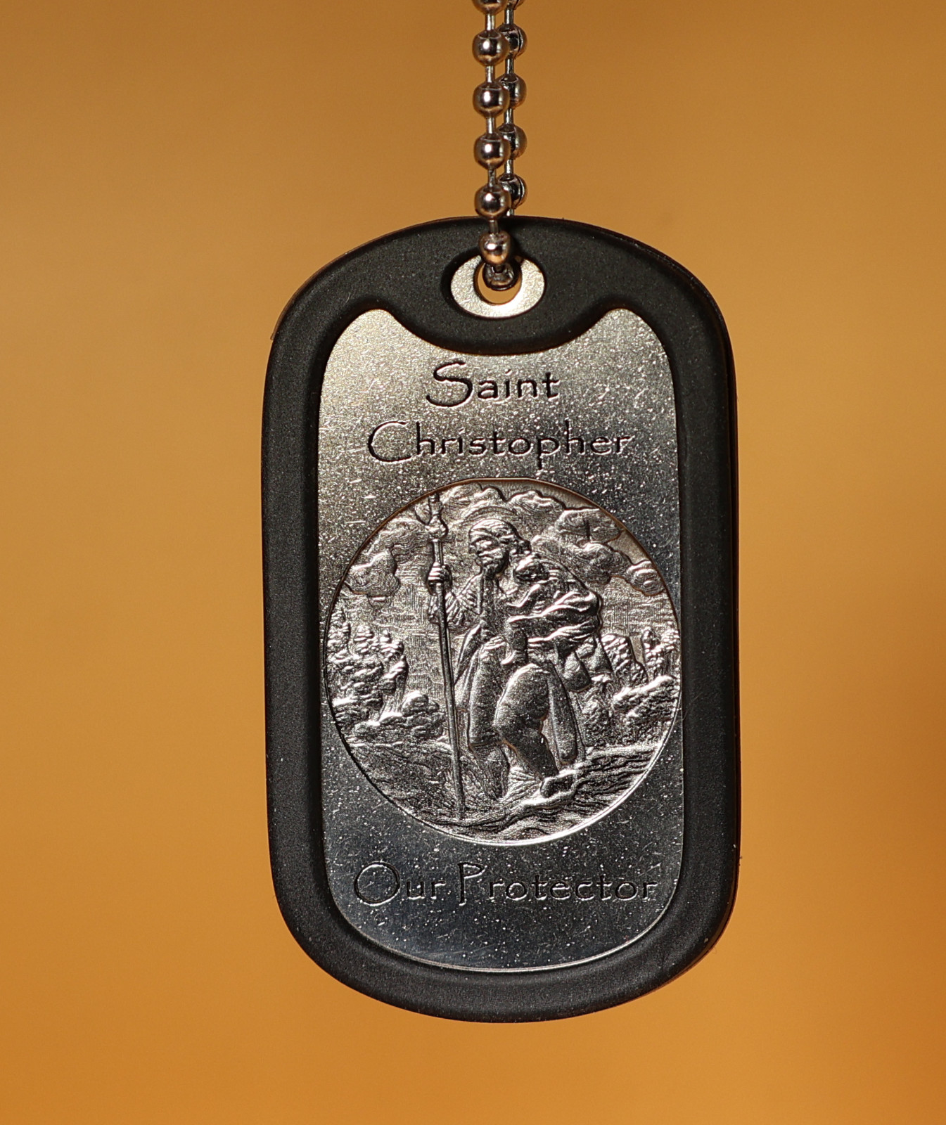 St Christopher Deep Engraved Third Dogtag in English