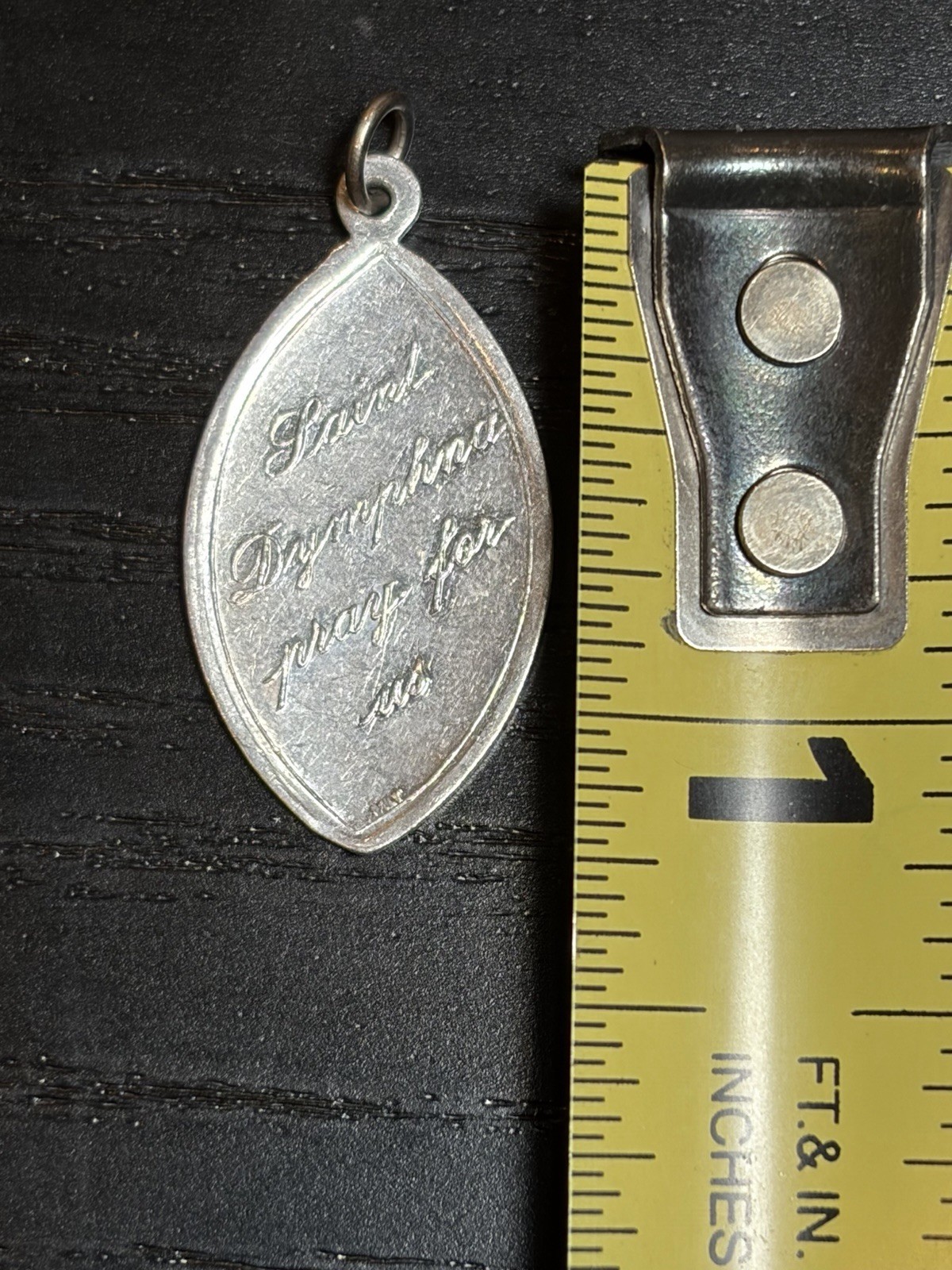 Vintage Medal Pendant St Dymphna Religious Christian Gift Pray