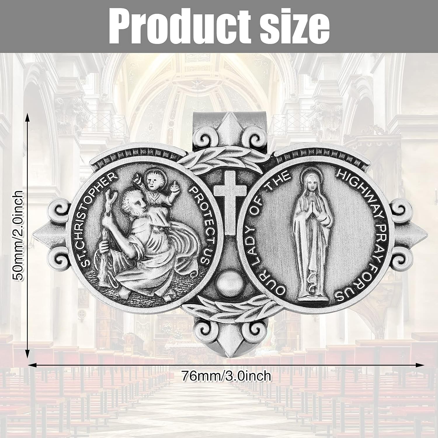 2 Pieces St Christopher Medal for Car, Our Lady of The Highway for Car Round …