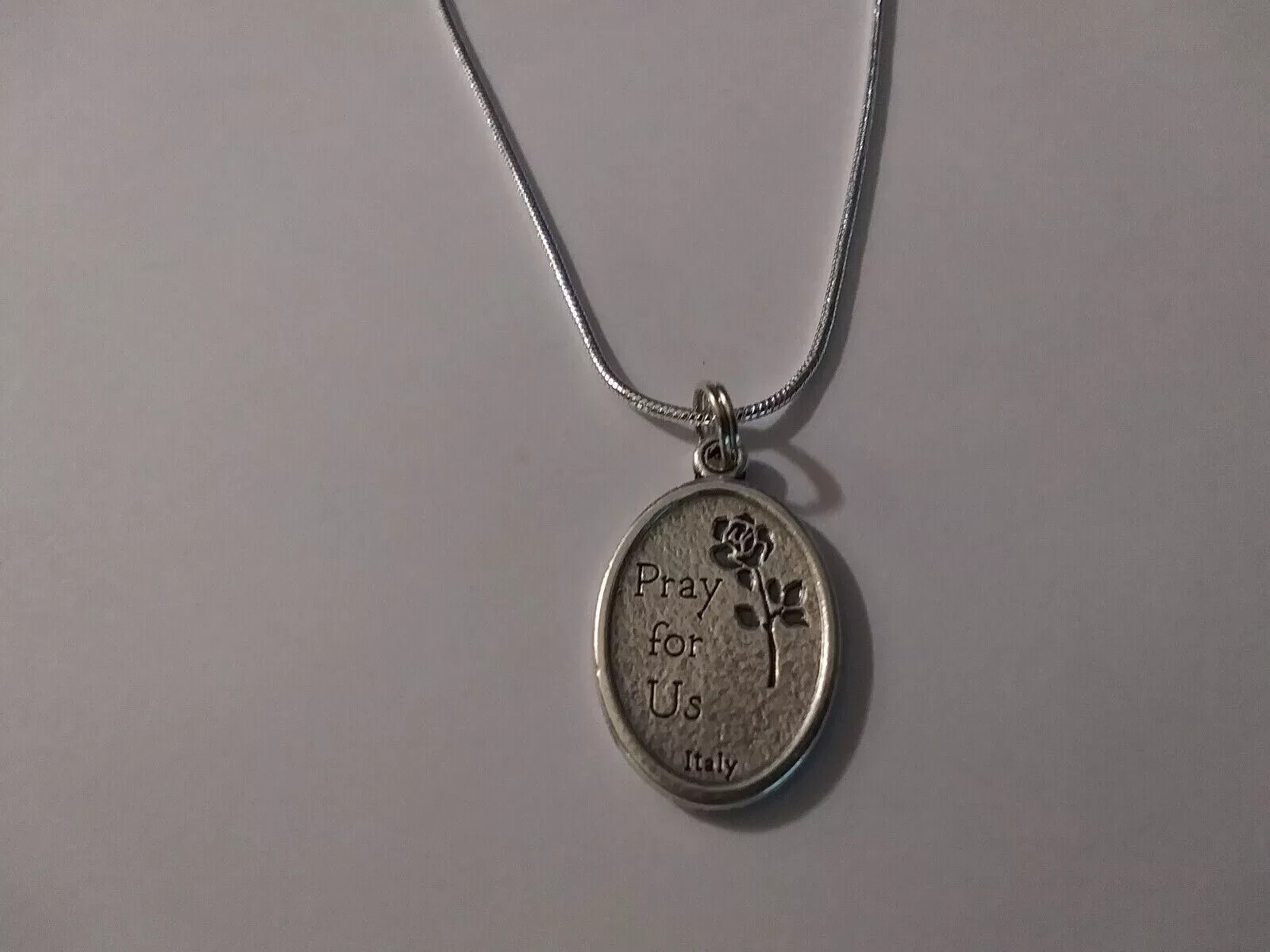 St Saint Ann Anne medal 925 sterling silver chain necklace + prayer card lot