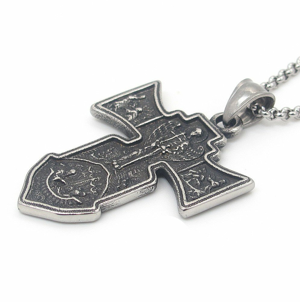 Archangel St Saint Michael Angel Necklace Pendant Stainless Steel Catholic Jesus