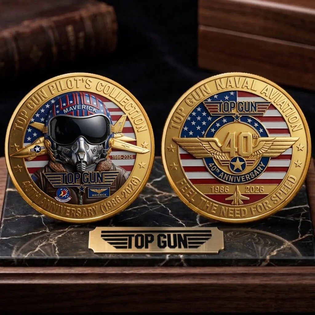 Top Gun 40th Anniversary Coin Maverick Pilot’s Collection Gold Challenge Coin