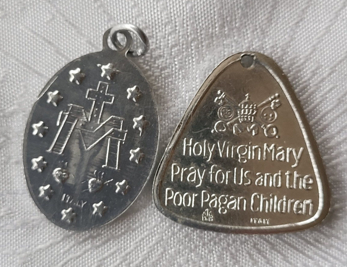 Vintage St Dominic de Guzman Elizabeth Ann Seton Anthony Holy Medals Cross ITALY