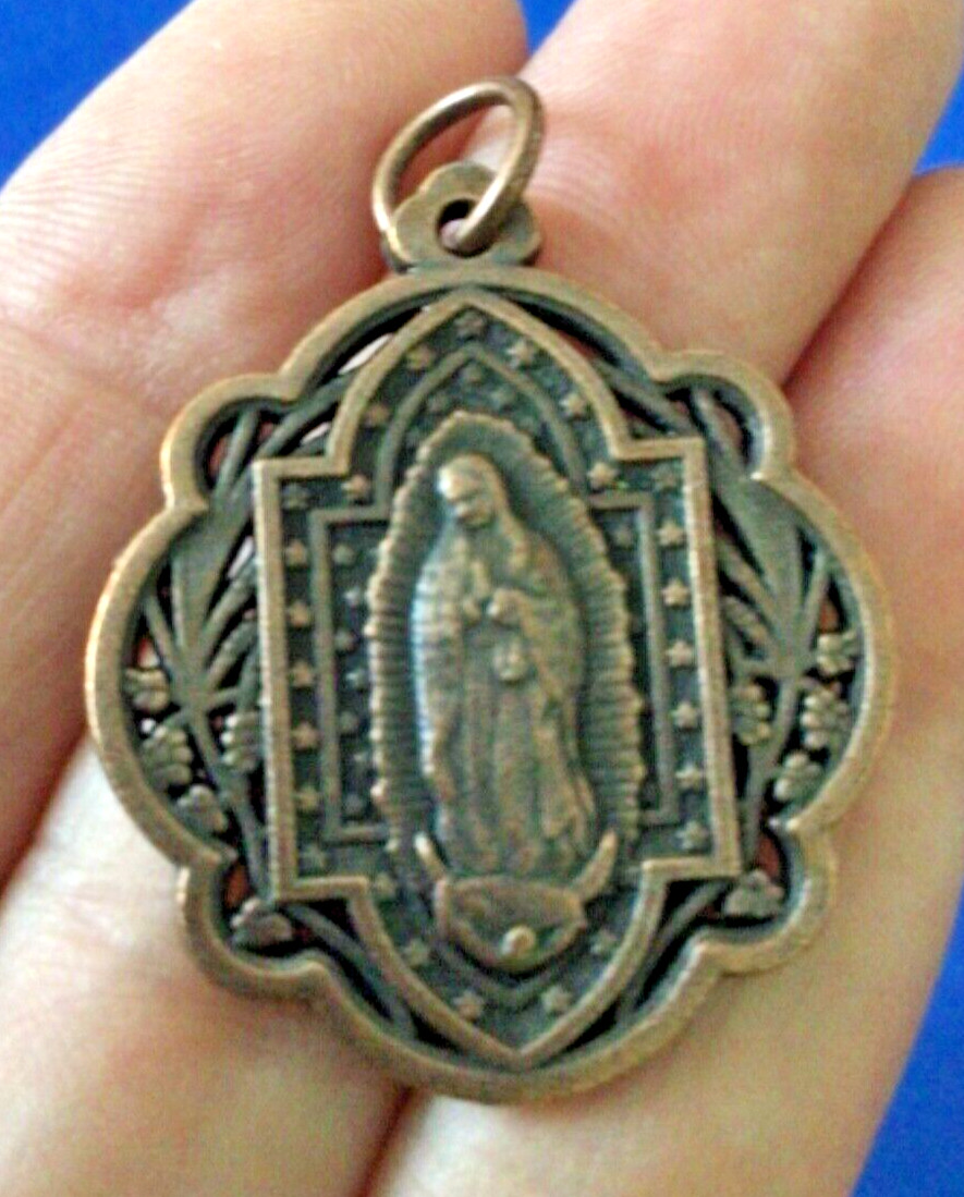Our Lady of Guadalupe St. Jude MEDAL Brass Tone Devotion 1-3/8”
