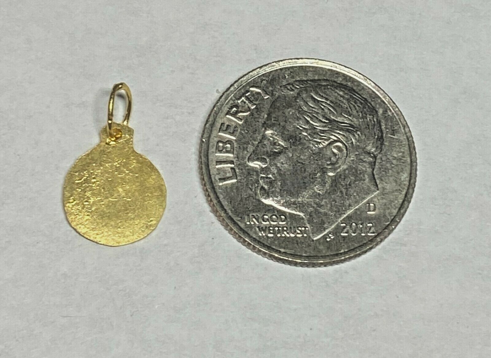 14 Karat Yellow Gold Virgen de Regla “Our Lady of Regla” 8mm Baby Medal