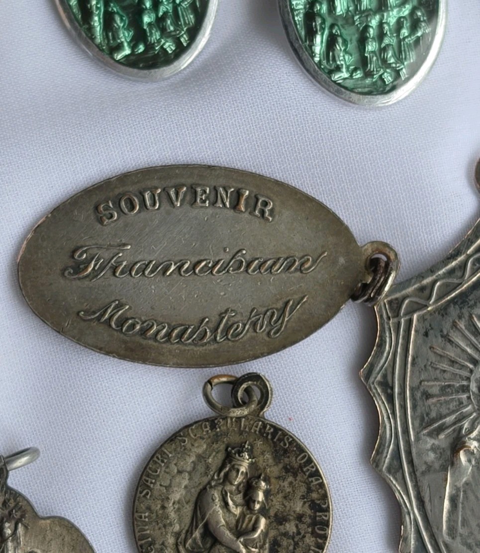 Catholic Religious Medal Lot Of 23, Ring, Brooches