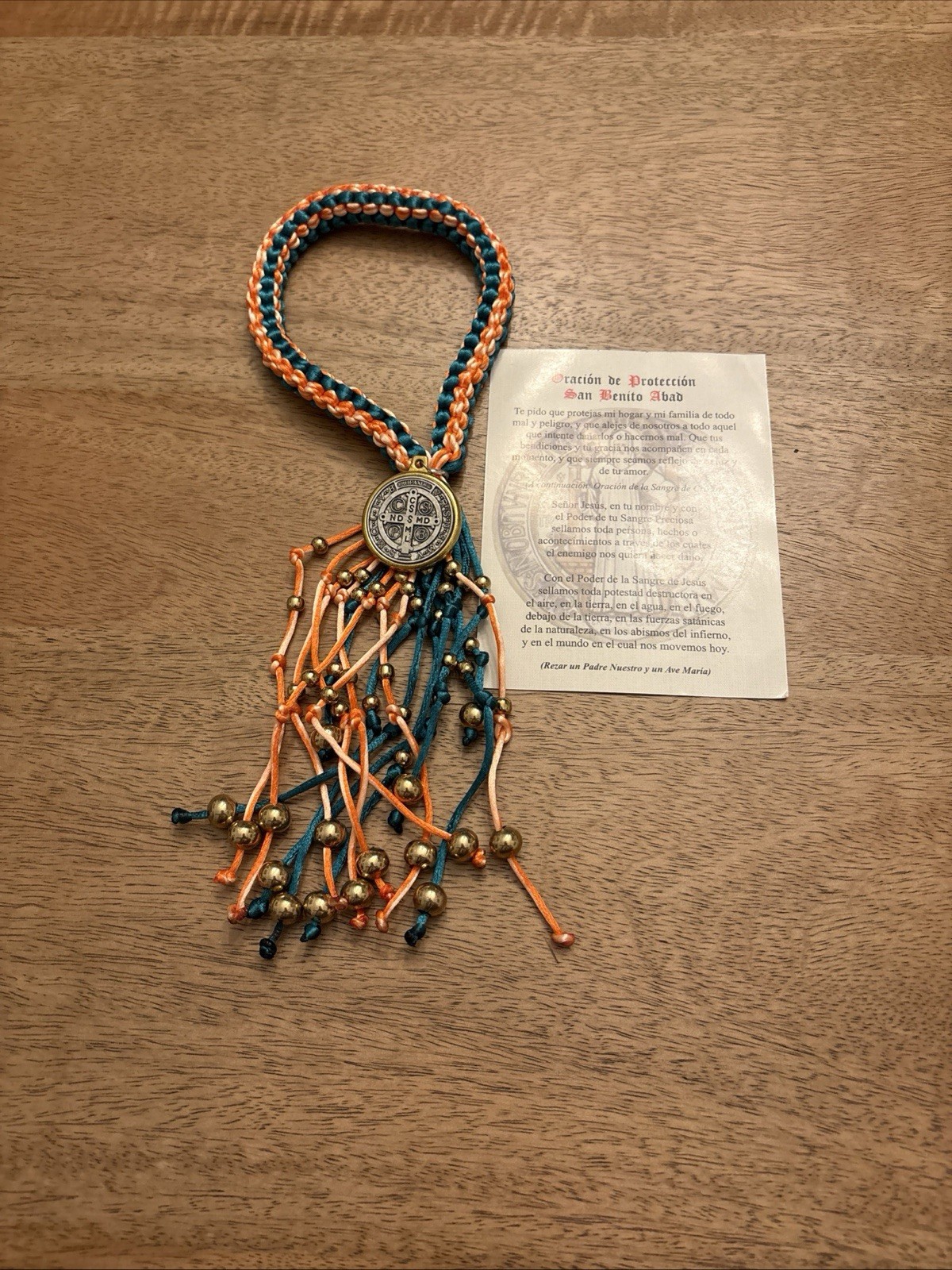 Catholic St Benedict Protection Medal NEW Braided Cord/Prayer Card Religious