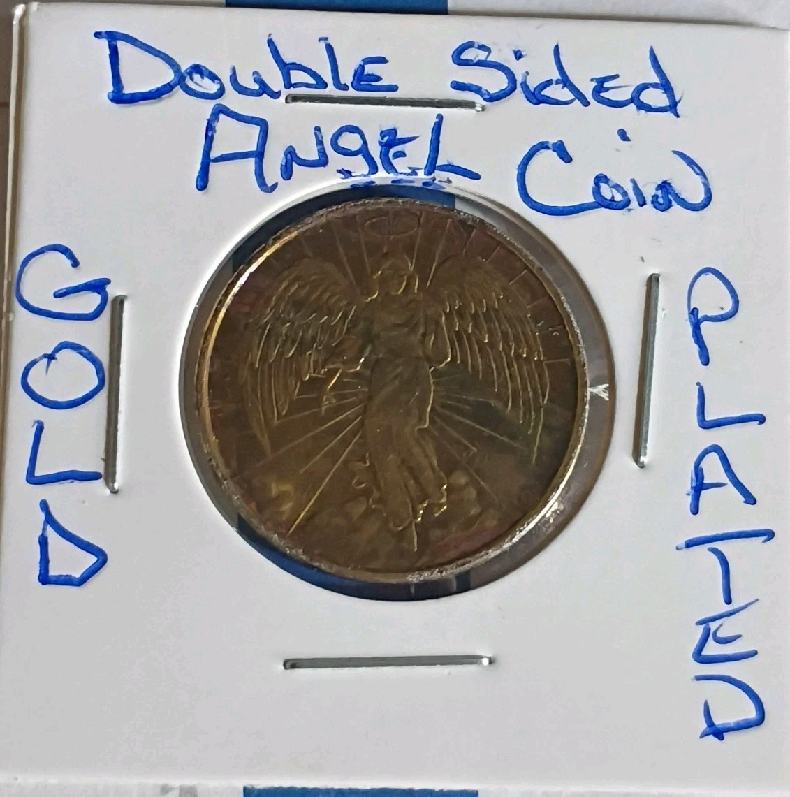 Vintage Guardian Angel-Double-Sided Gold Plated Good Luck Coin