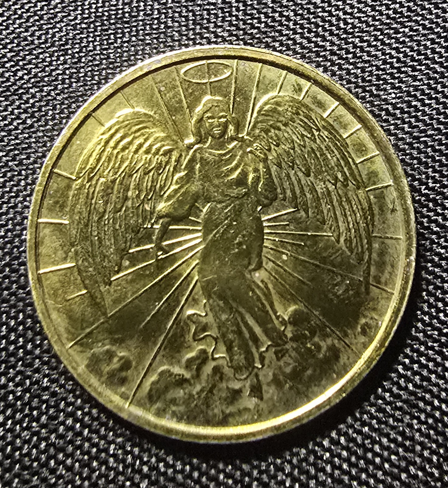 Double Sided Gold Tone Angel Coin – Collector Item