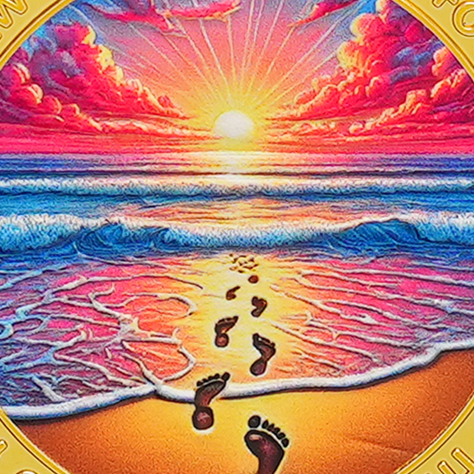Footprints in the Sand Coins 5Pack – Christian Bible Verse Challenge Coin Medals