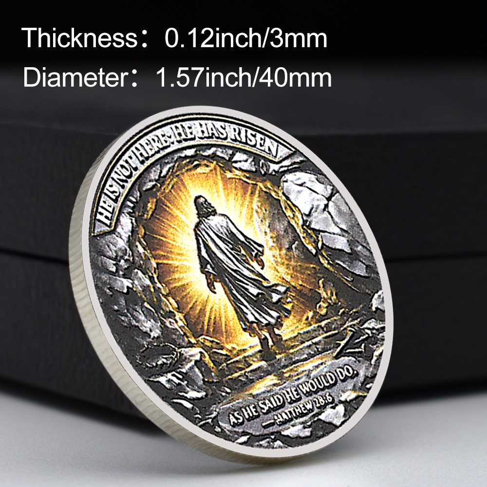 Jesus Crucifixion & Resurrection Commemorative Coin – Christian Gift Collectible