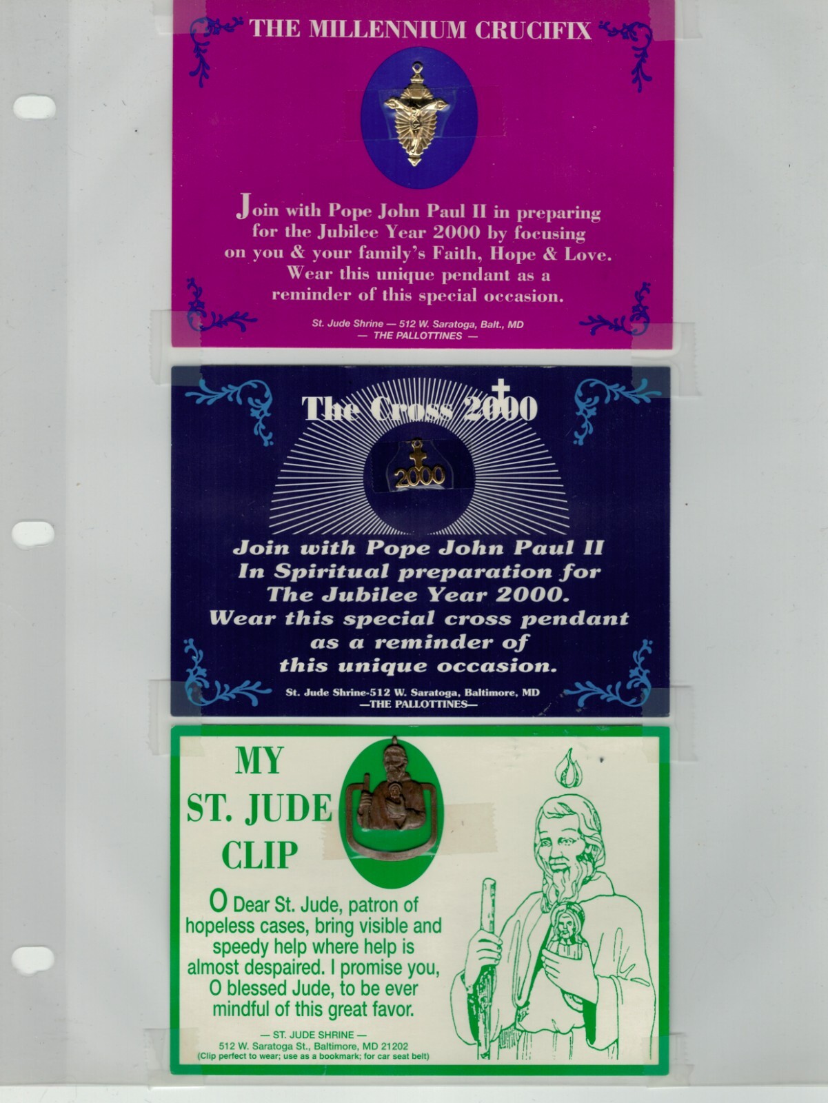Collection of Catholic Tokens, Souvenirs, Charms, Brooches, ETC 1950s-2000s