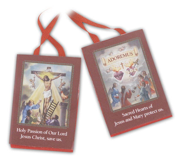 The Red Scapular with Booklet, Passion of Christ Devotional Sacramental