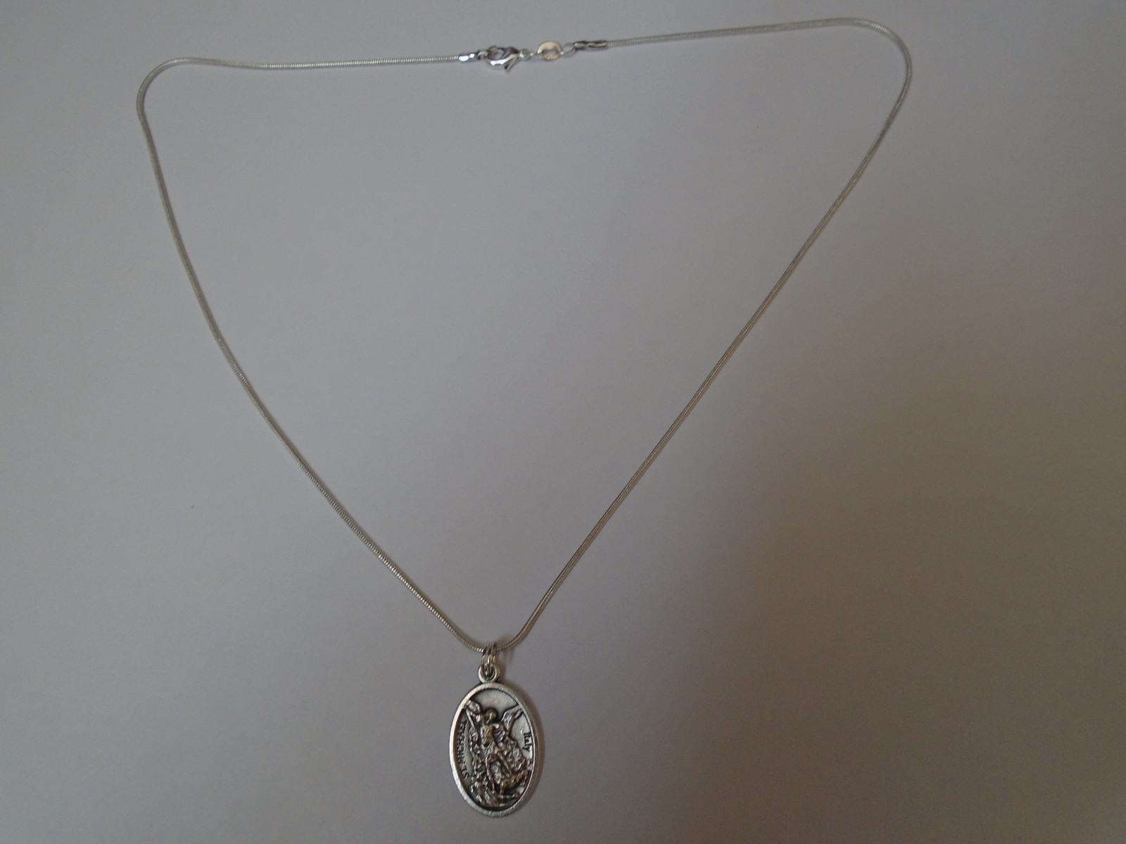 St Michael +Guardian Angel Medal 925 Sterling Silver Chain Necklace +prayer card
