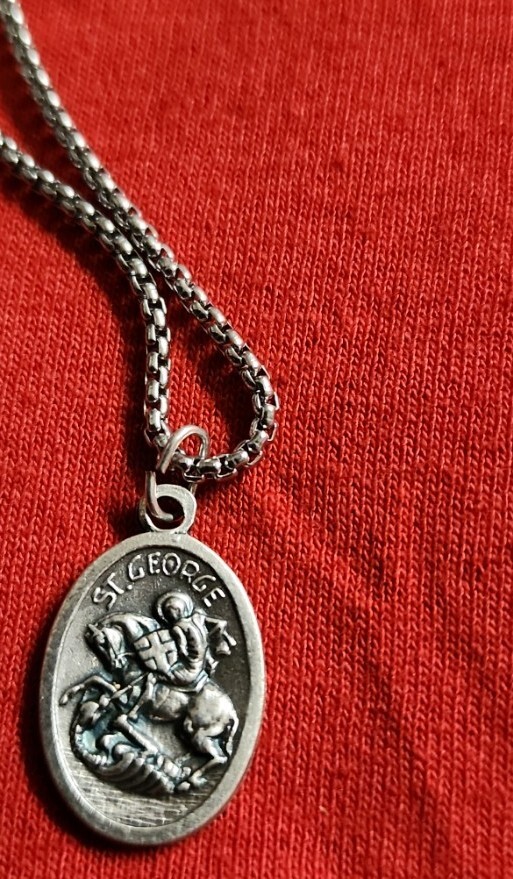 CHRISTIAN CATHOLIC Medal &24 inches chain made in Italy