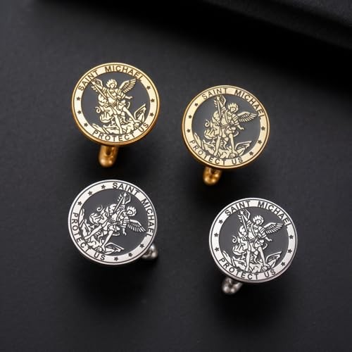 Saint Michael Cufflinks Stainless Steel St. Michael Cufflinks The Great Gold