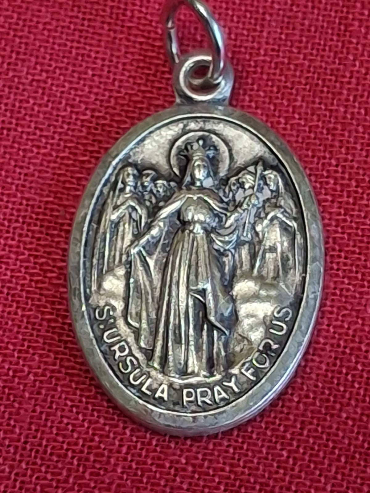 Vintage St Angela, St Ursula Medal NEW Never Used Brushed Edges 1950s