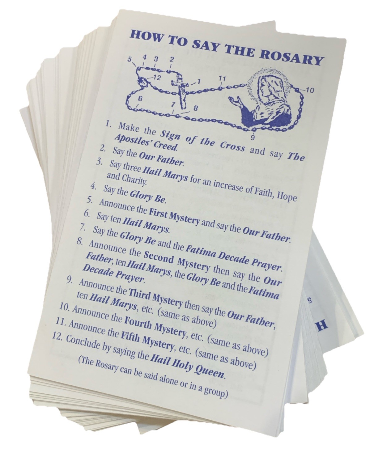 Lot Of 100 How To Pray The Rosary Devotion Catholic Holy Card Leaflet