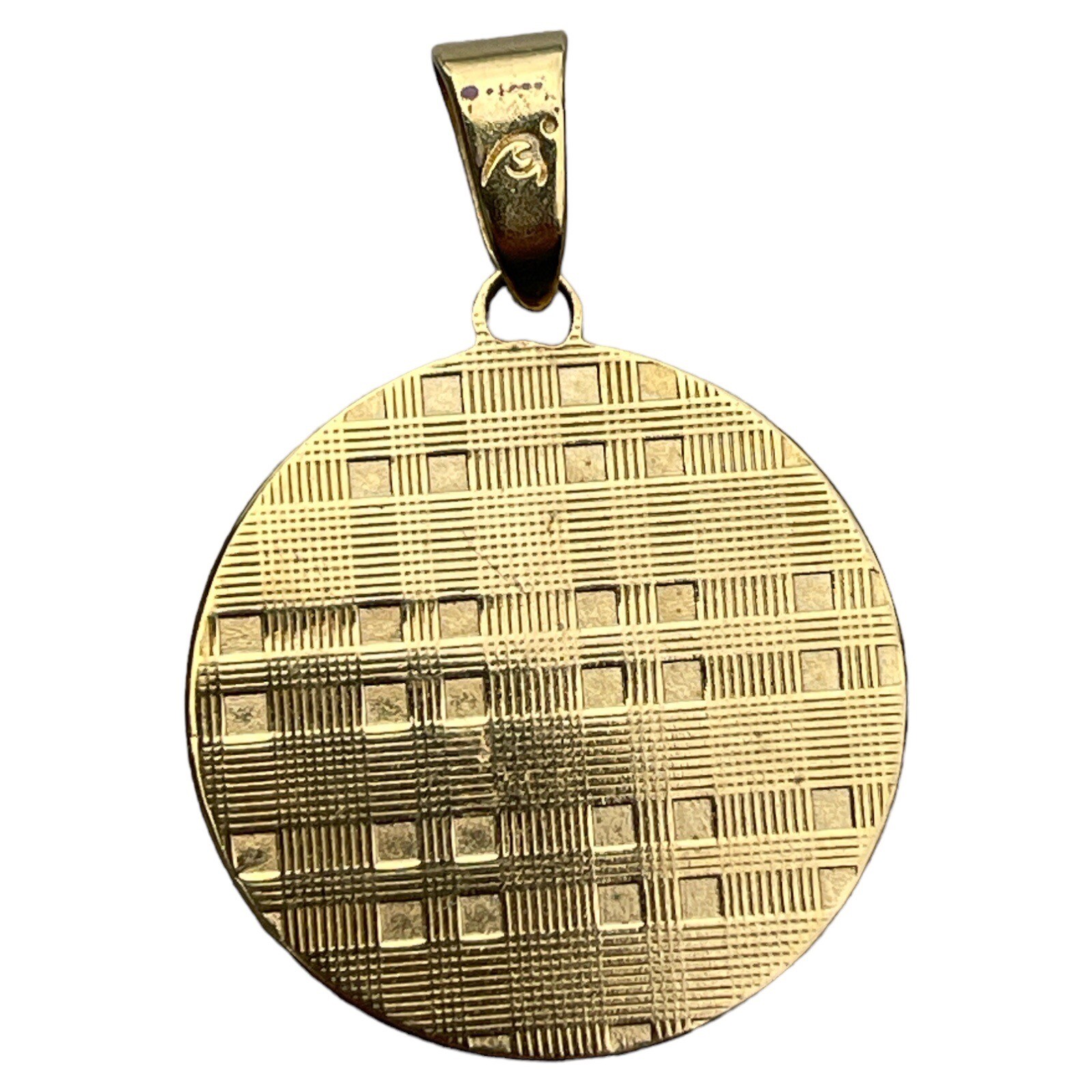 Gold Silver Tone Stainless Steel Virgin Mary Medal 1.25” w/Bail