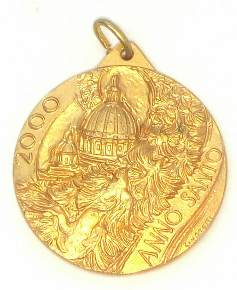 Pope John Paul II Jubilee 2000 Vatican Souvenir Medallion w/Free Postcard