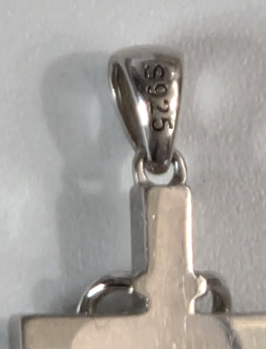Sterling Silver 925 CROSS Pendant Nurse/Doctor STETHOSCOPE w/Green Stone