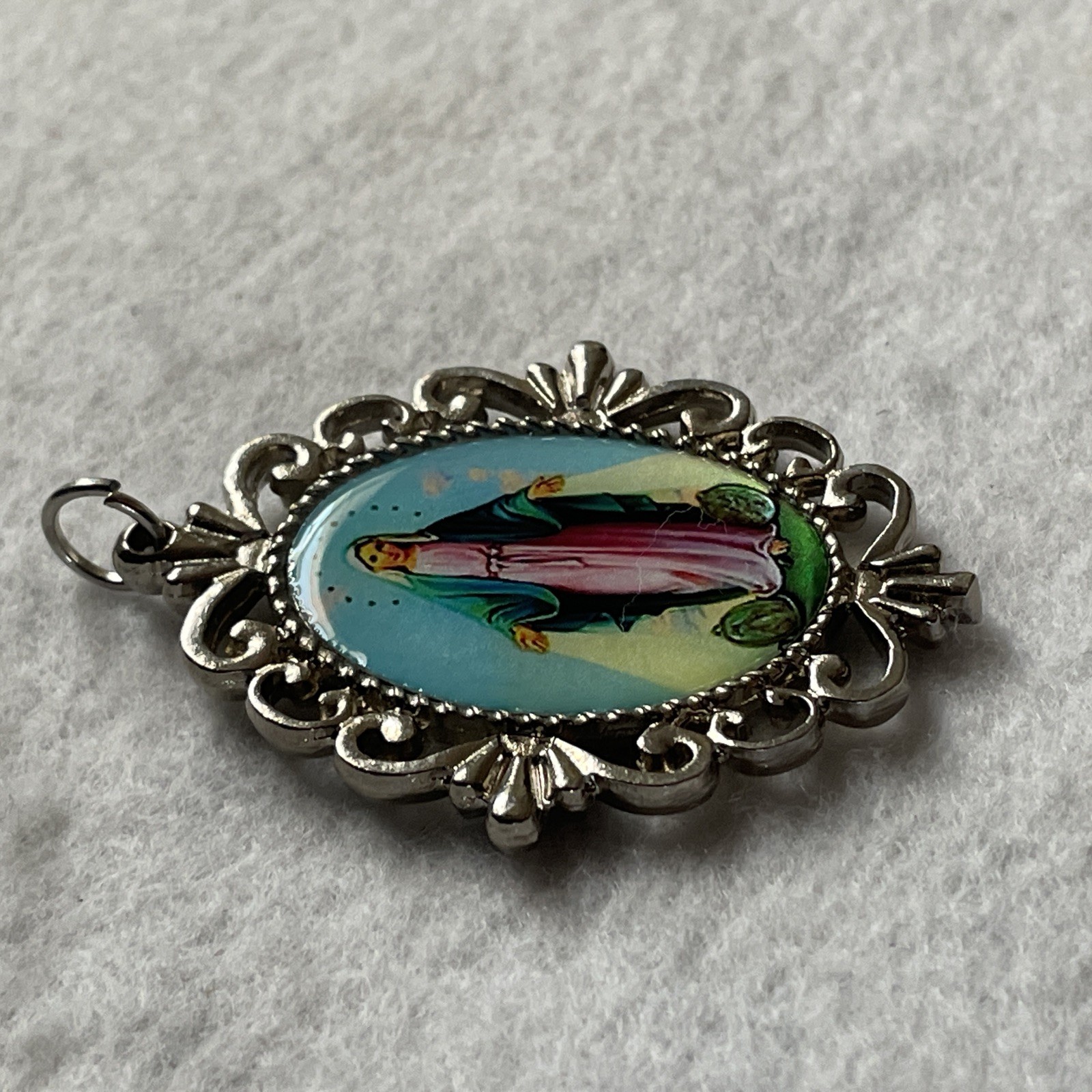 Our Lady Of The Miraculous Medal | Medal Pendant Charm | Silver Tone