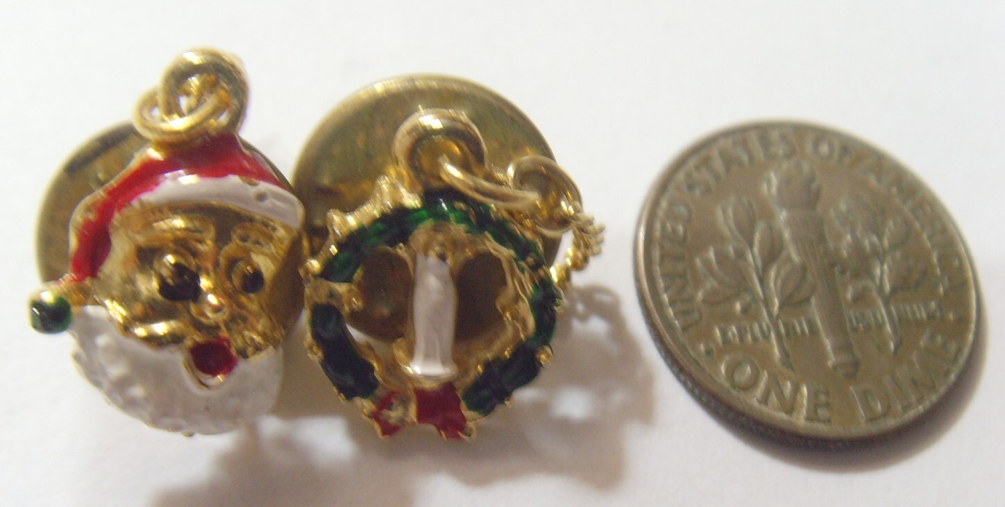 1950s antique Christmas religious Catholic Saint Mary Santa Clause pin set 53574