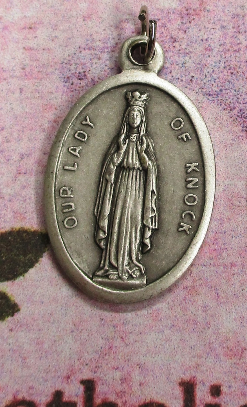 Our Lady of Knock – Pray for Us – Italian Silver Tone OX 1 inch Medal