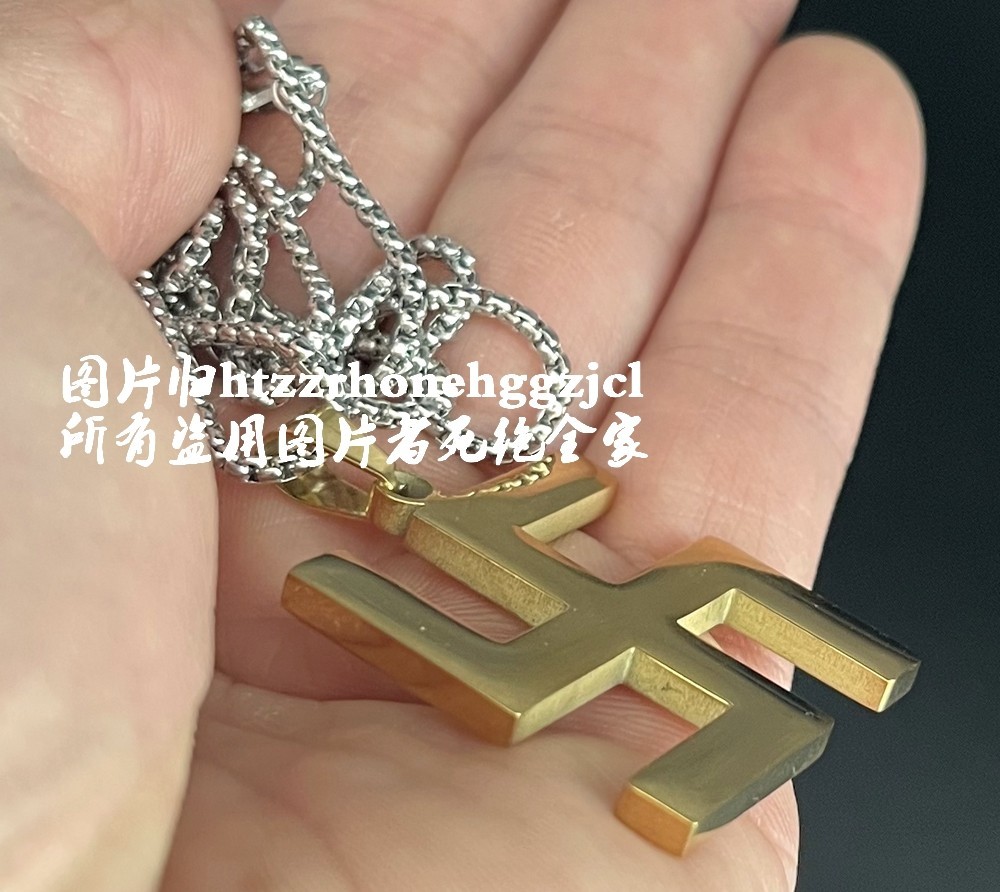 Titanium Steel Hindu Religious Swastik Swastika Pendant Necklace Chain Amulet